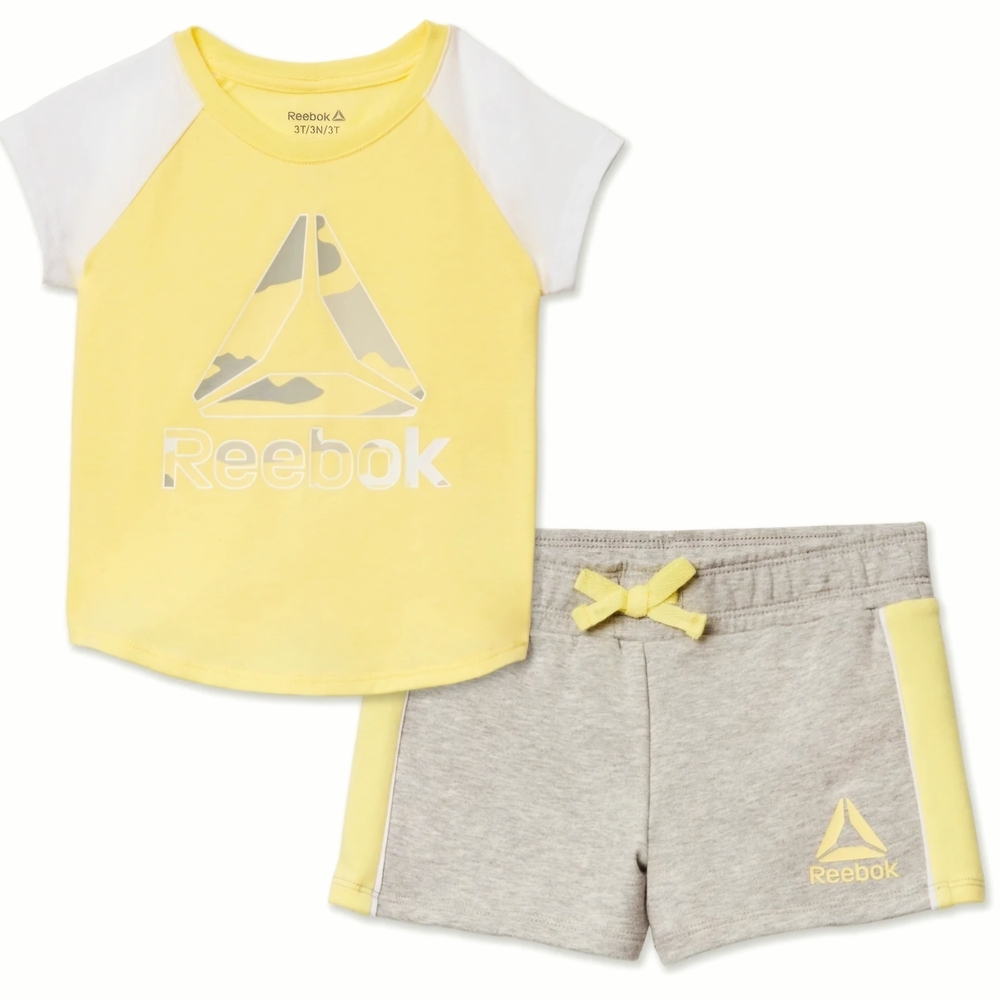 Reebok Girls Yellow and Gray 2 Piece Outfit